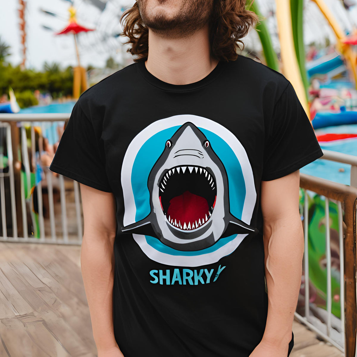 Tee-shirt Noir Sharky Modèle 1